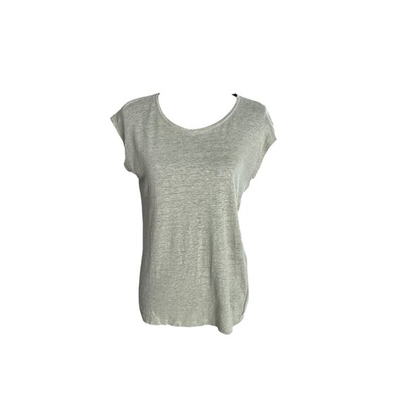 Tahari Women's Sage Cap Sleeve 100% Linen Button-Back Top Size S - Picture 1 of 9